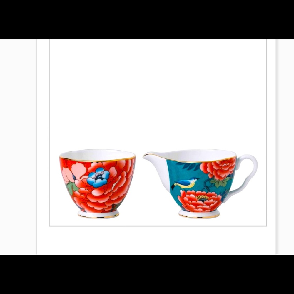 Wedgewood Fine China sugar bowl and creamer set